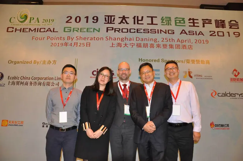 Johnny Browaeys with speakers at Chemical Green Processing Asia 2019, Shanghai